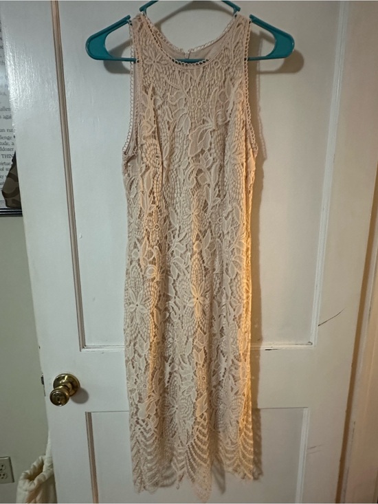 Cato Dresses & Skirts - Elegant Apricot Lace Midi Dress